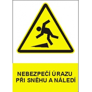 NEBEZPEČÍ ÚRAZU PŘI SNĚHU A NÁLEDÍ