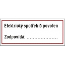 ELEKTRICKÝ SPOTŘEBIČ POVOLEN ZODPOVÍDÁ:........